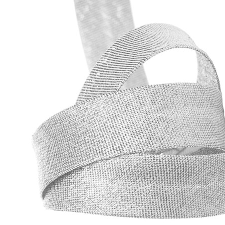 Biais lamé 20 mm argent