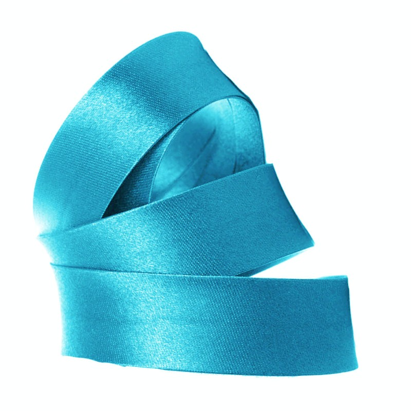 Biais satin turquoise