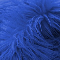 Fausse fourrure poil long bleu