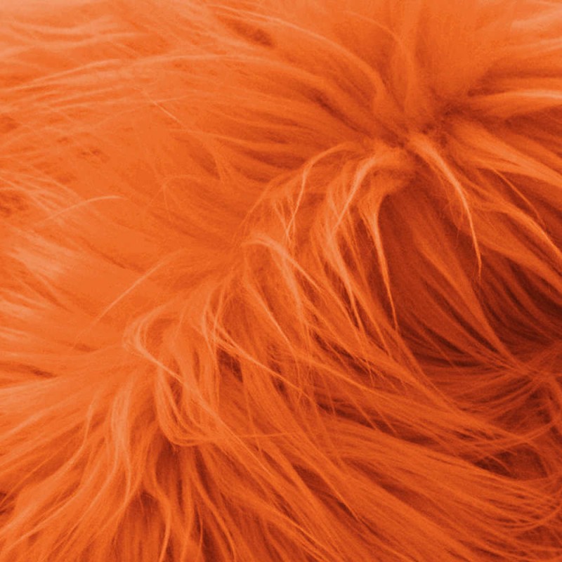 Fausse fourrure poil long orange