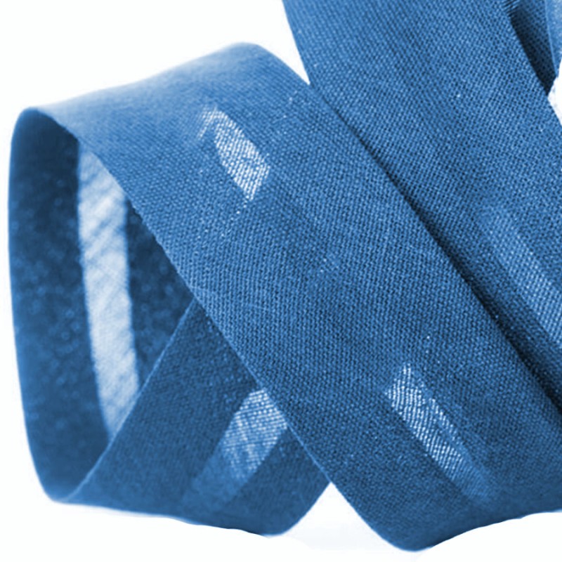 Biais coton bleu