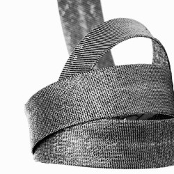 Biais lamé argent foncé