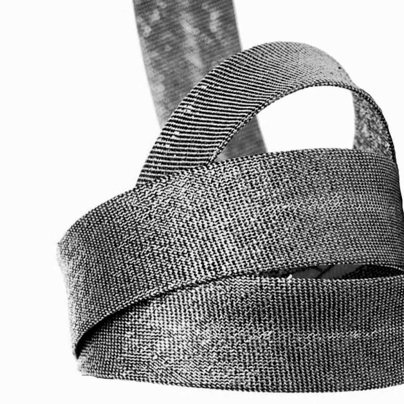 Biais lamé argent foncé