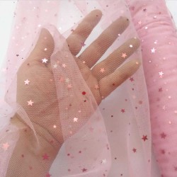 Tulle étoiles rose