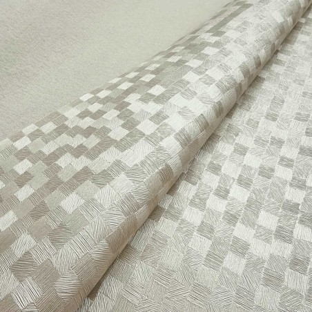Ecopelle bianca miniquadretti effetto Polyline