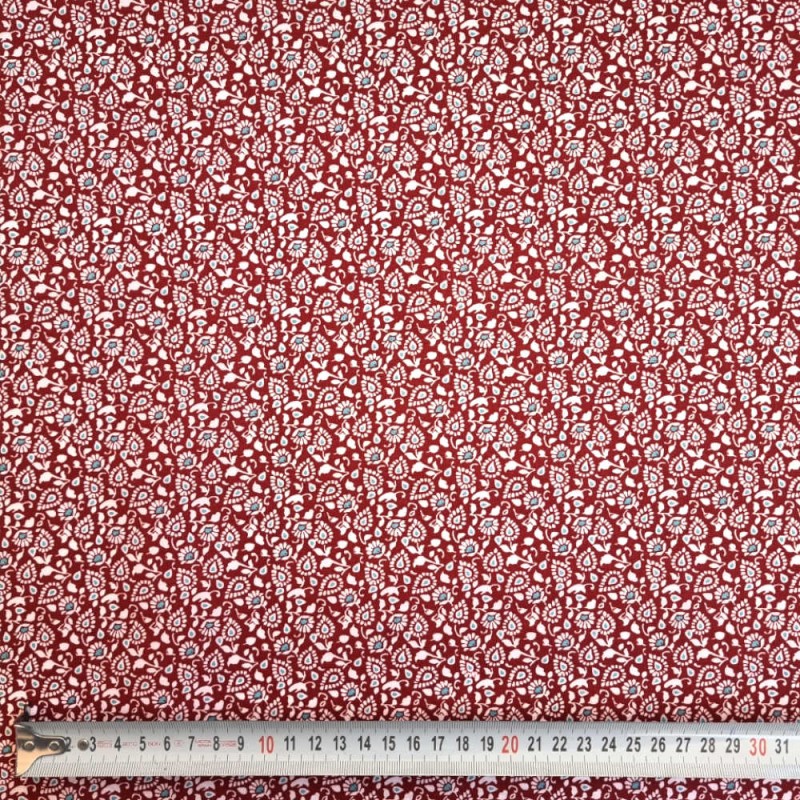 Cotone NIZOLIN fiori bordeaux