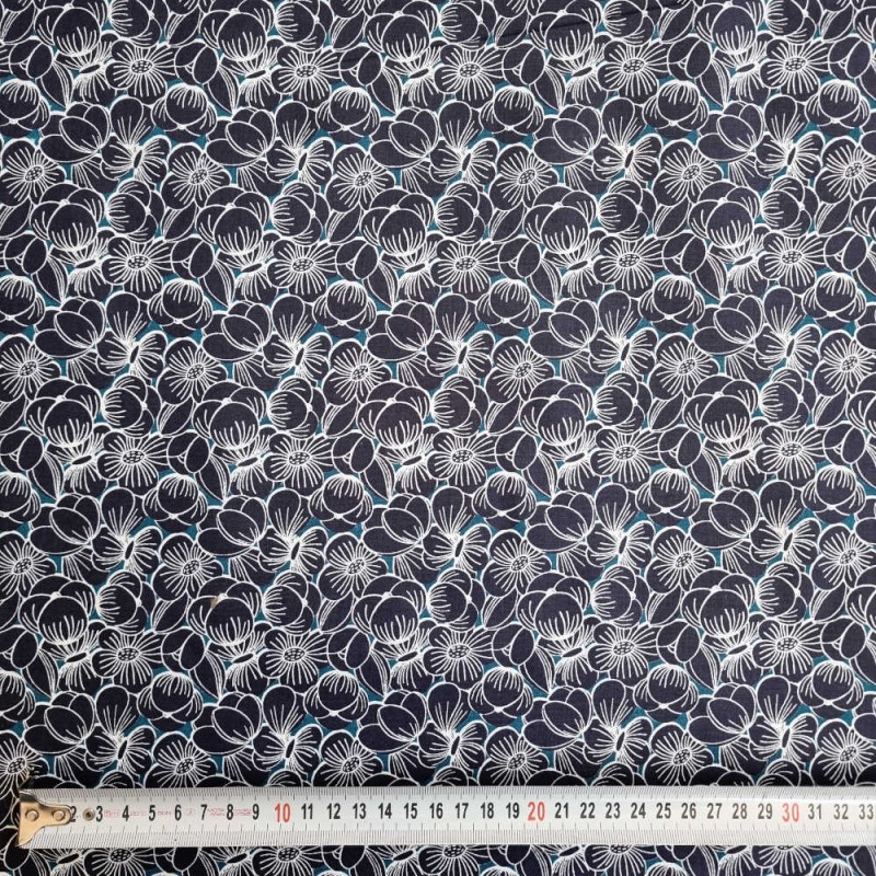 Cotone OKIMA fiori blu