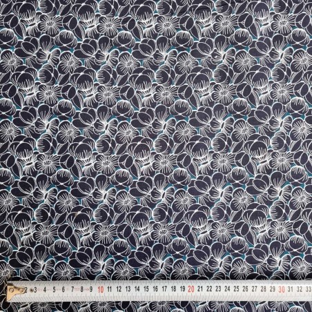 Cotone OKIMA fiori blu
