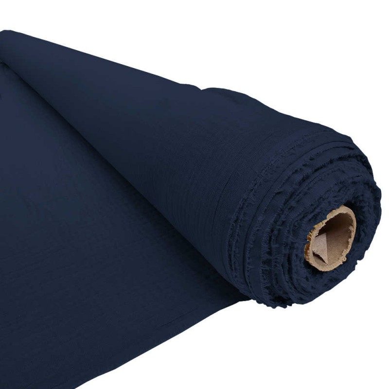 Rotolo 9m Mussola Cotone blu marina