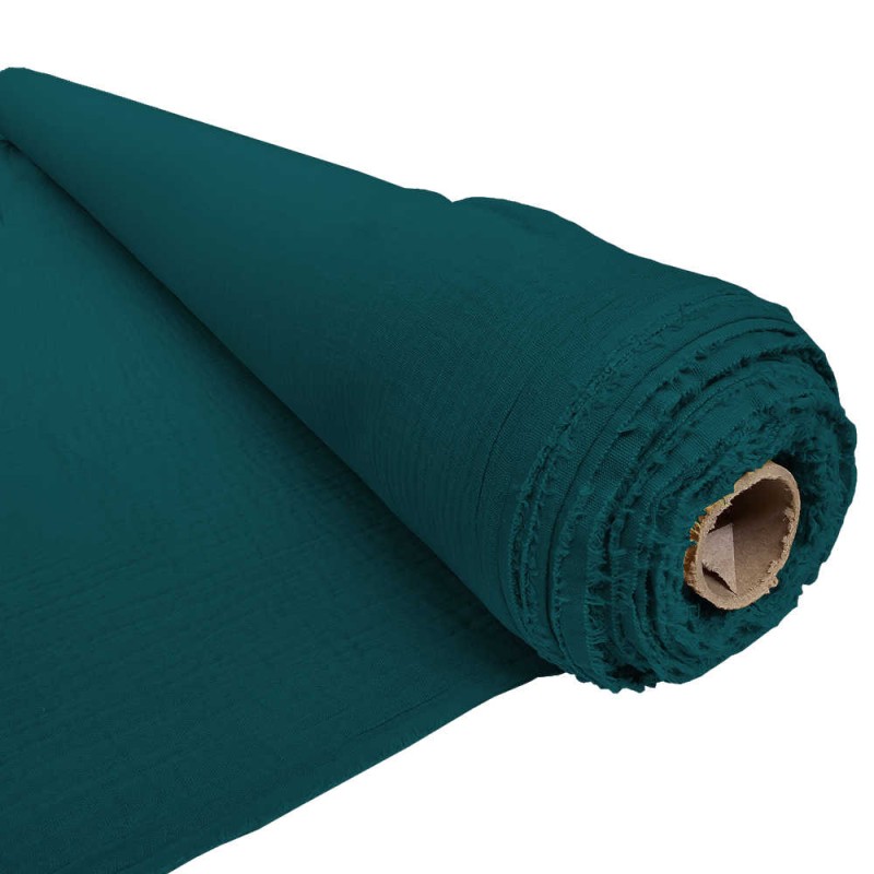 Rotolo 9m Mussola Cotone petrolio