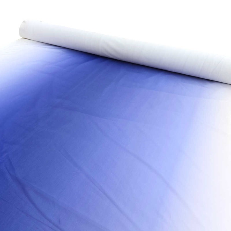 Lycra sfumato degradé bianco / blu / bianco