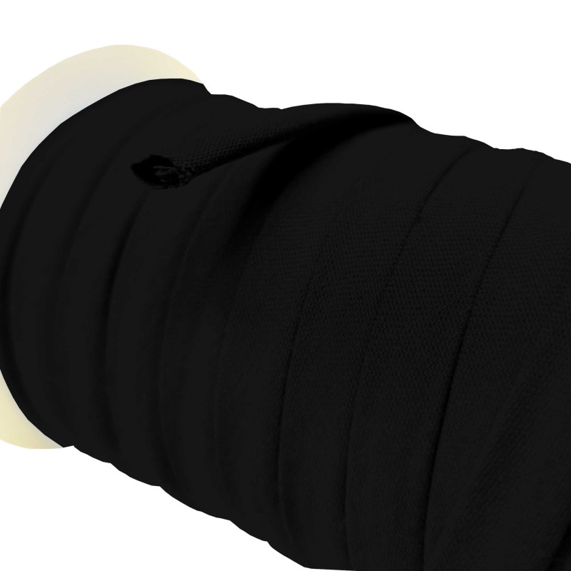 Nastro Spaghetti Cotone 10 mm nero