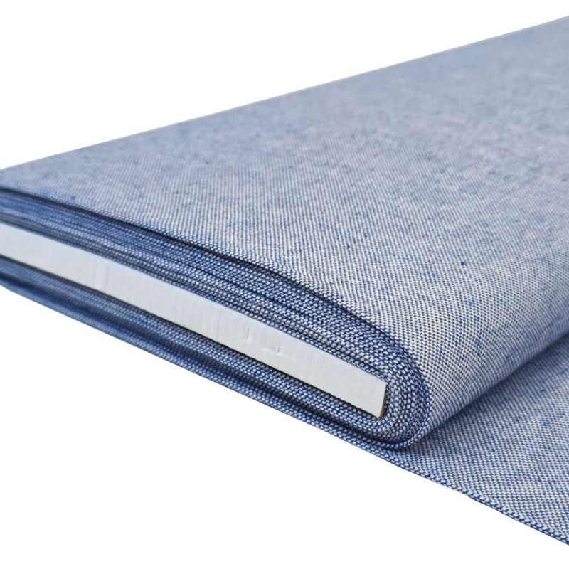 Rotolo Tela Olona Panama Melange blu denim
