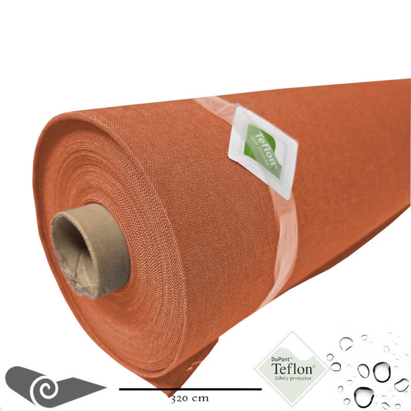 Rotolo 25m Tessuto da esterno grande larghezza denim terracotta