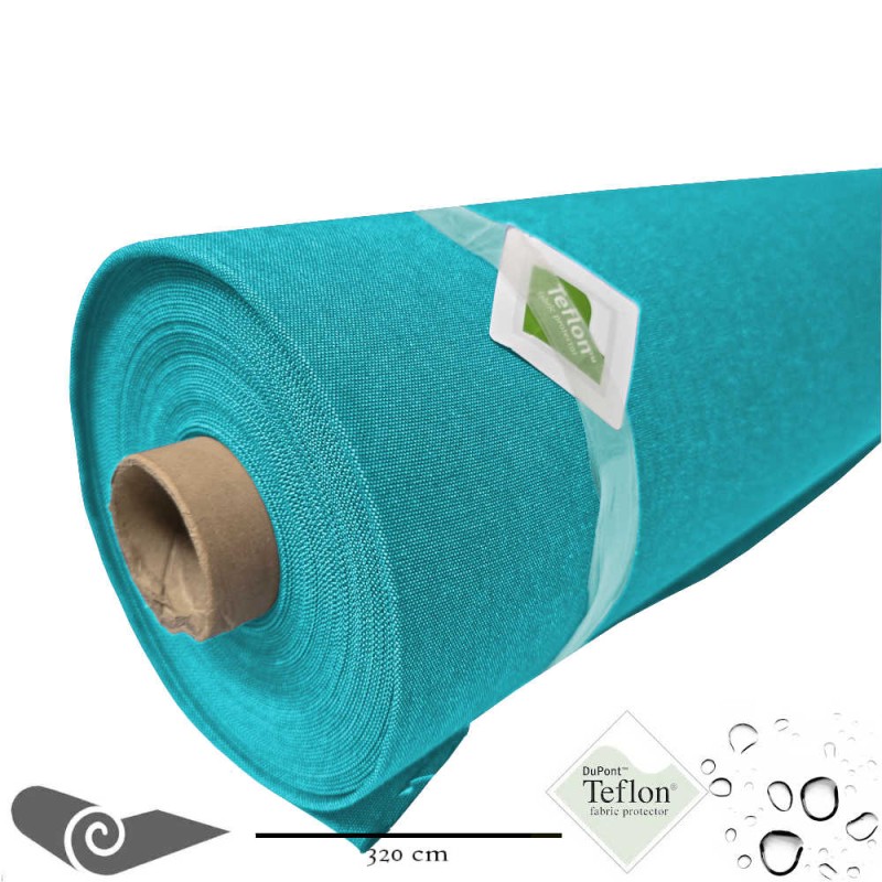 Rotolo 25m Tessuto da esterno grande larghezza denim turquesa