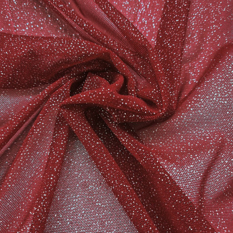 【 Tulle lycra paillettes per metro 】Nero, pelle..