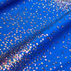 Licra lucida paillettes multicolores blu