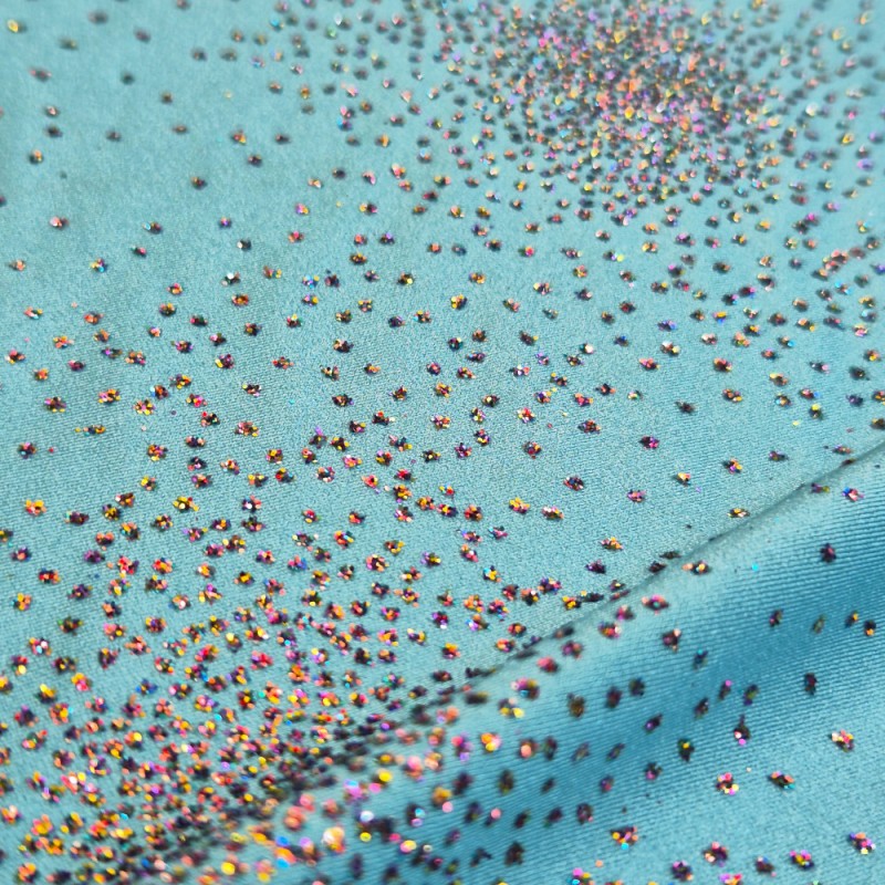 Licra lucida paillettes multicolores cielo