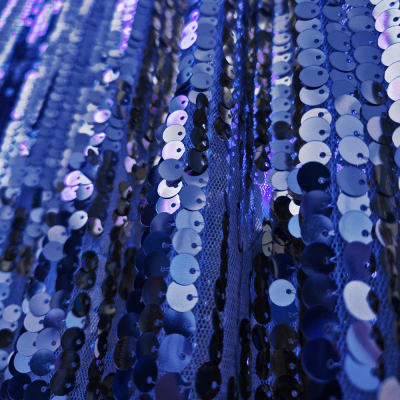 Tessuto paillettes metallizate | blu