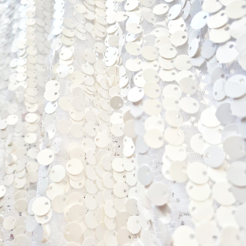 Tessuto paillettes metallizate | bianco