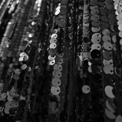 Tessuto paillettes metallizate | nero