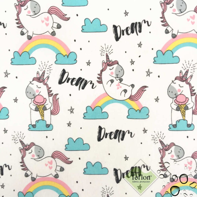Tessuto in resina antimacchie Unicorno