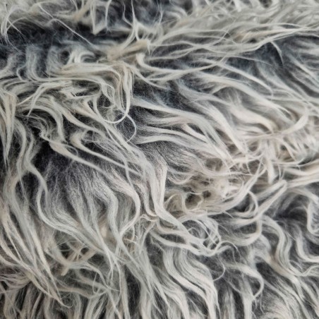Pelliccia extra lungo bicolore griggio