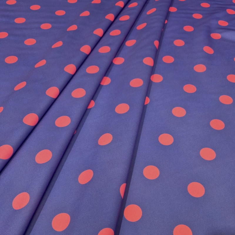 ►Tessuto a pois colorati al metro | Acquista tessuto stampato flamenco
