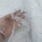 Tulle étoiles blanc au mètre