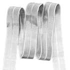Nastro in Sbieco Elastico FOE (Fold Over Elastic) LUREX 20mm argento