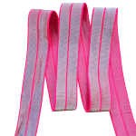 Nastro in Sbieco Elastico FOE (Fold Over Elastic) LUREX 20mm Fuchsia Fluoro / argento