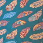 Jersey cotone stampato piume